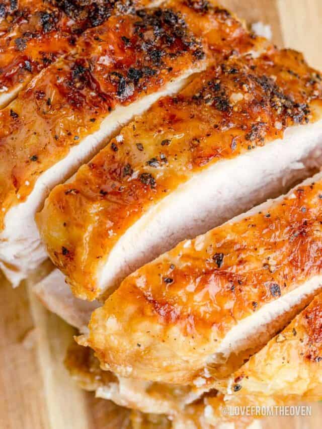 A close up photo of air fryer turkey breast
