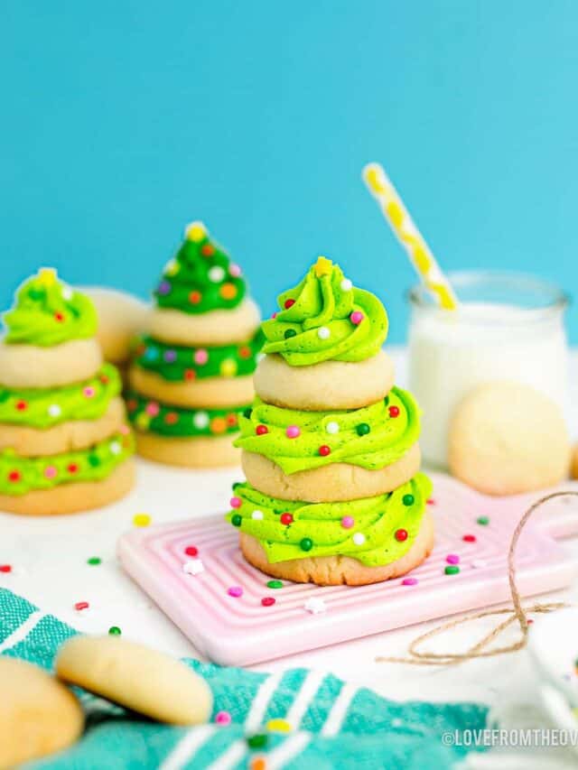 Stacked Christmas Tree Cookies Story