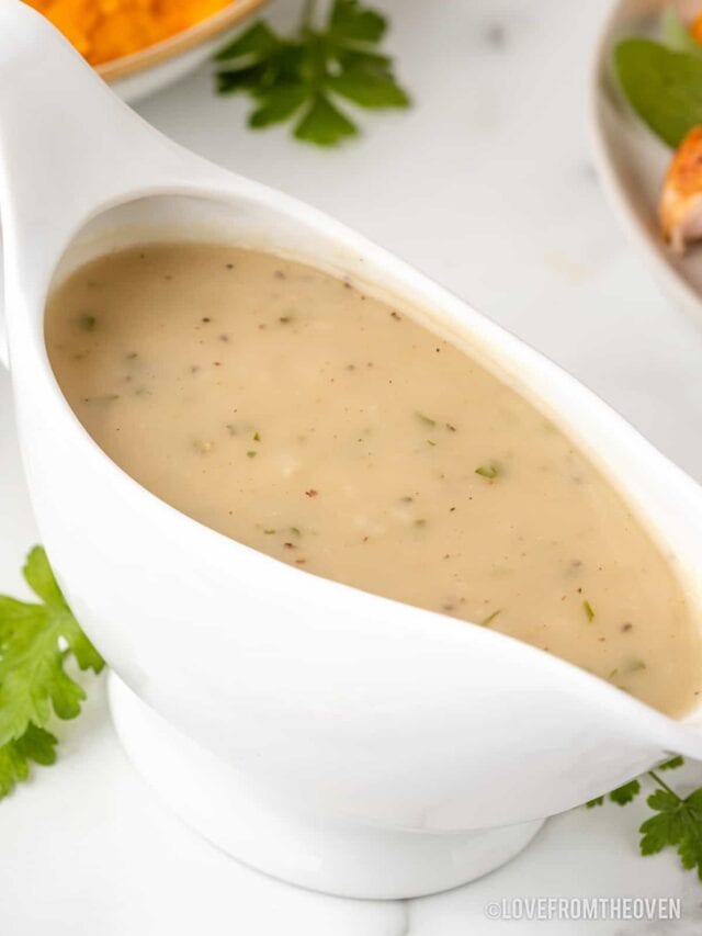 a container of gravy