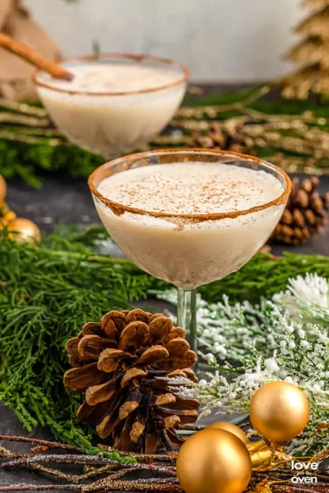 Mud Pie Christmas Drink Recipe Glass, Eggnog Martini, 10 oz
