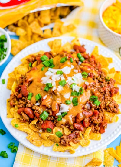 A plate of frito chili pie