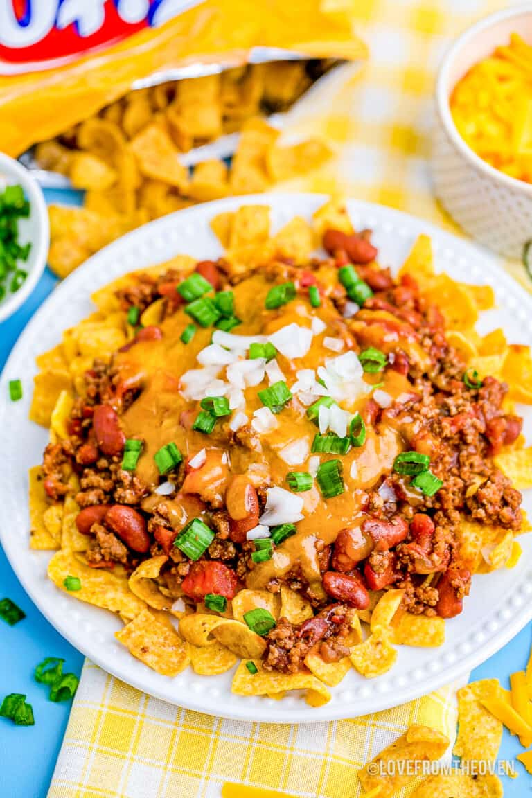 A plate of frito chili pie
