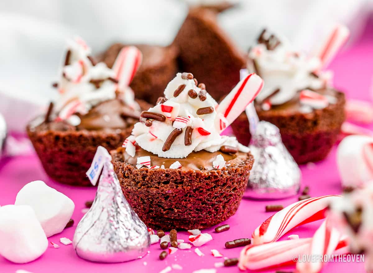 Hot Chocolate Brownie Cups • Love From The Oven