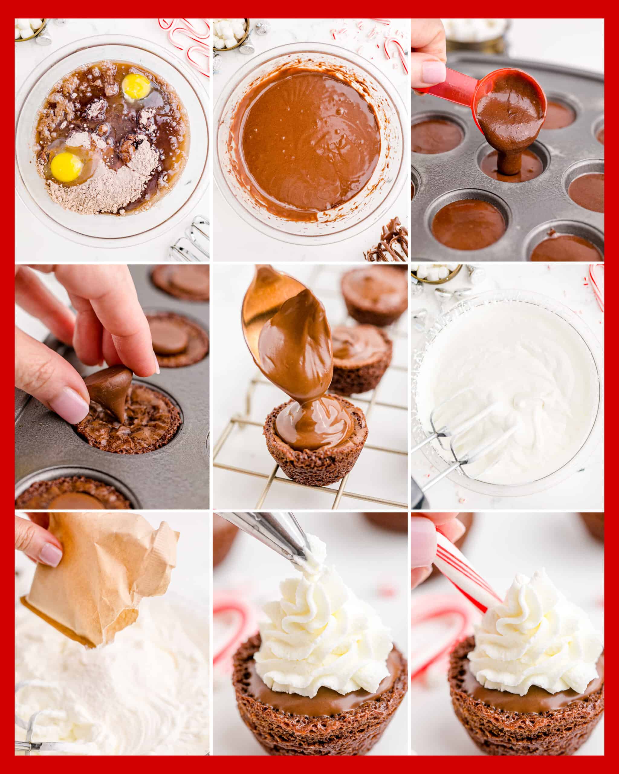 Hot Chocolate Brownie Cups • Love From The Oven