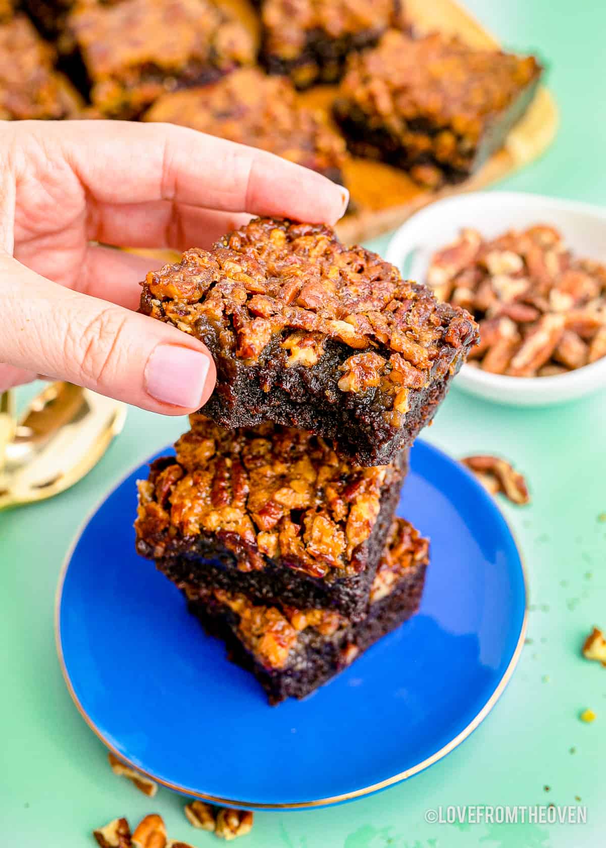 Pecan Pie Brownies • Love From The Oven