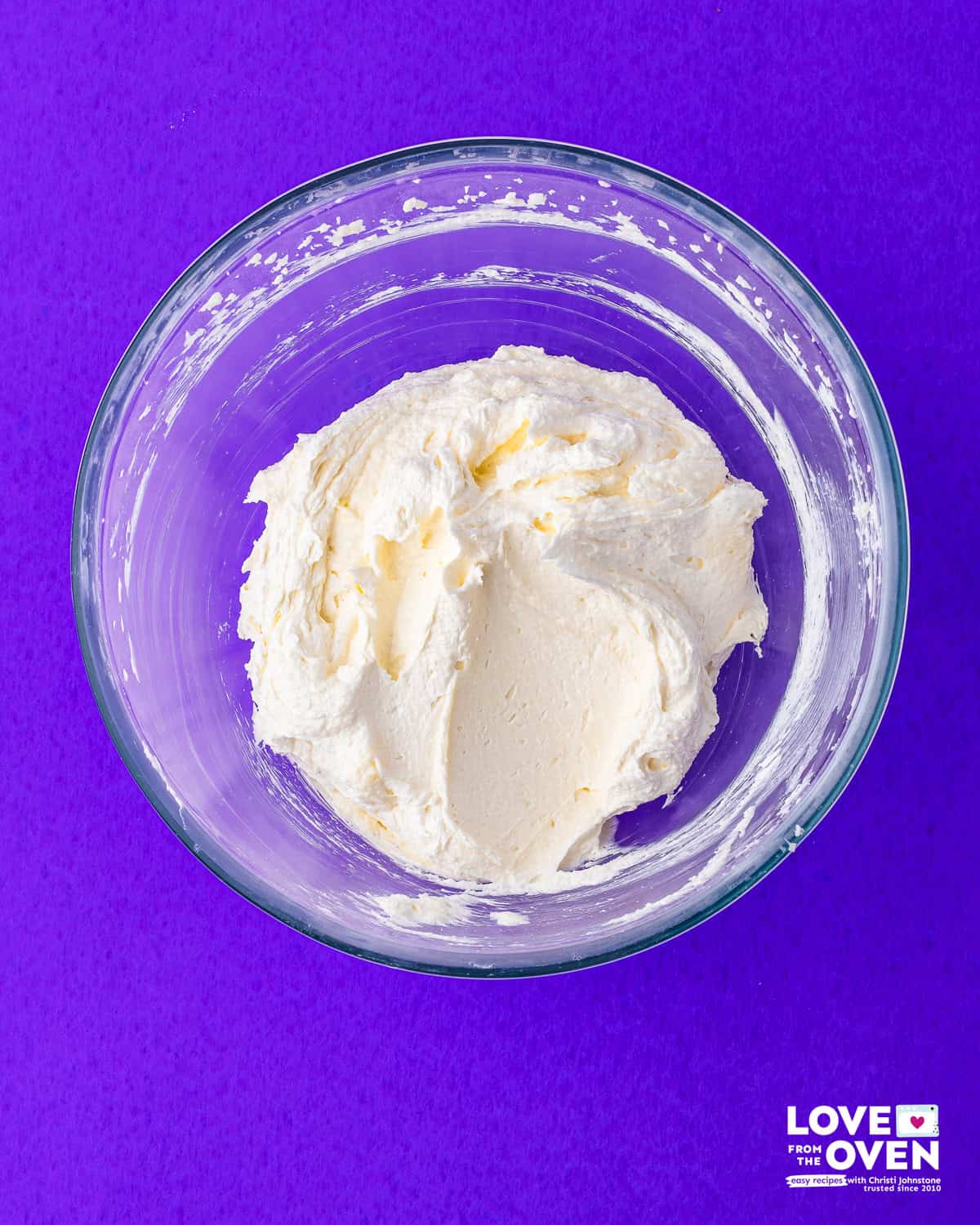 butter and sugar creamed in a bowl