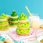 A stacked christmas tree cookie.