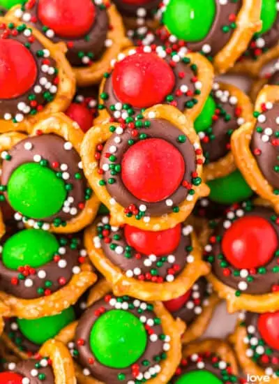 A plate full of christmas pretzels