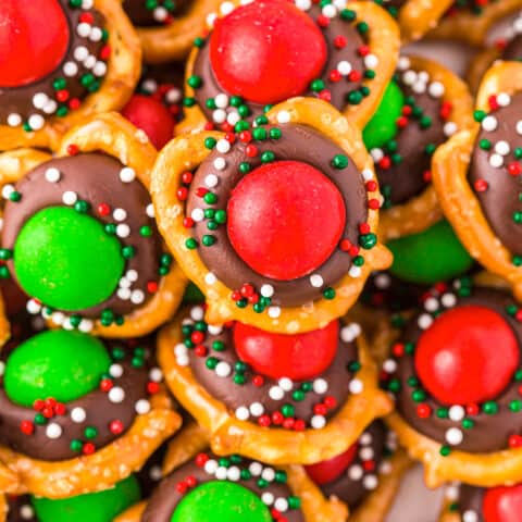 A plate full of christmas pretzels