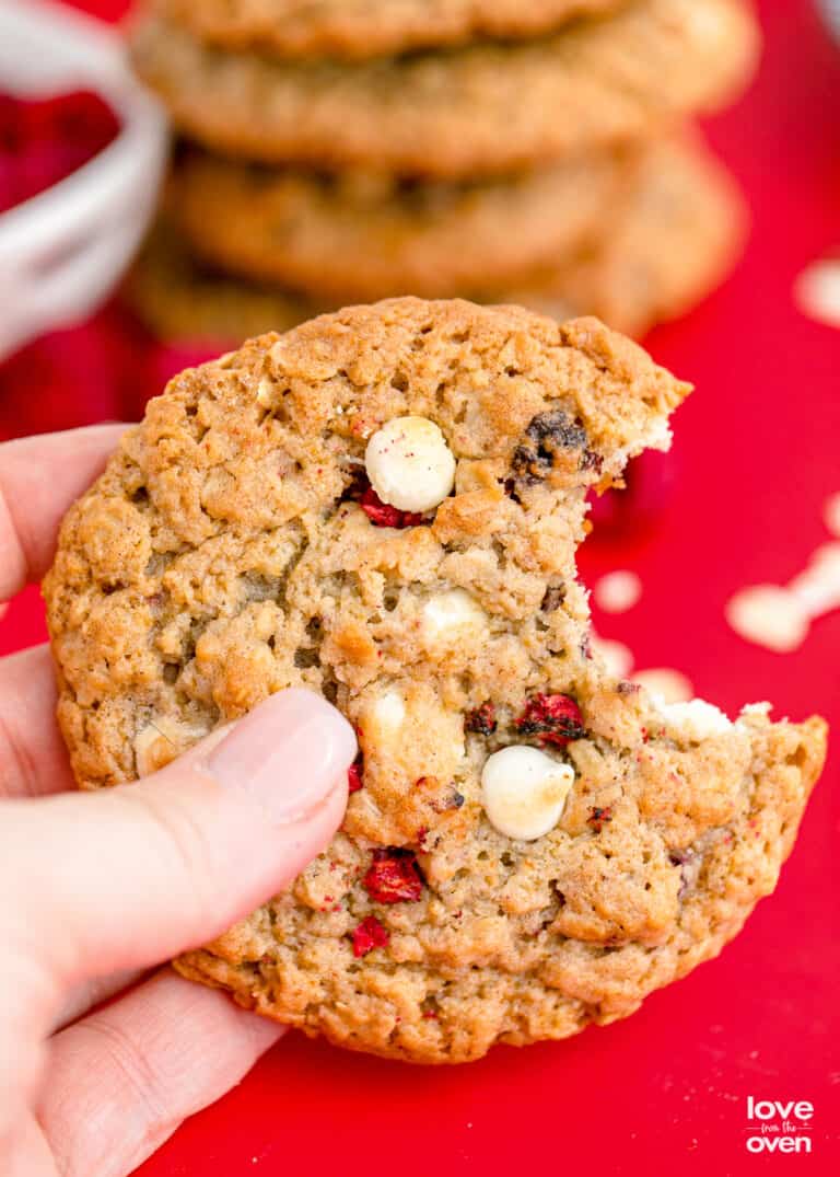 White Chocolate Raspberry Cookies • Love From The Oven