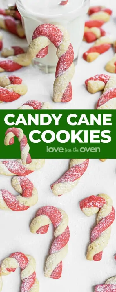 Candy Cane Cookies on a white background