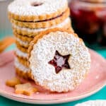 Linzer cookies on a plate