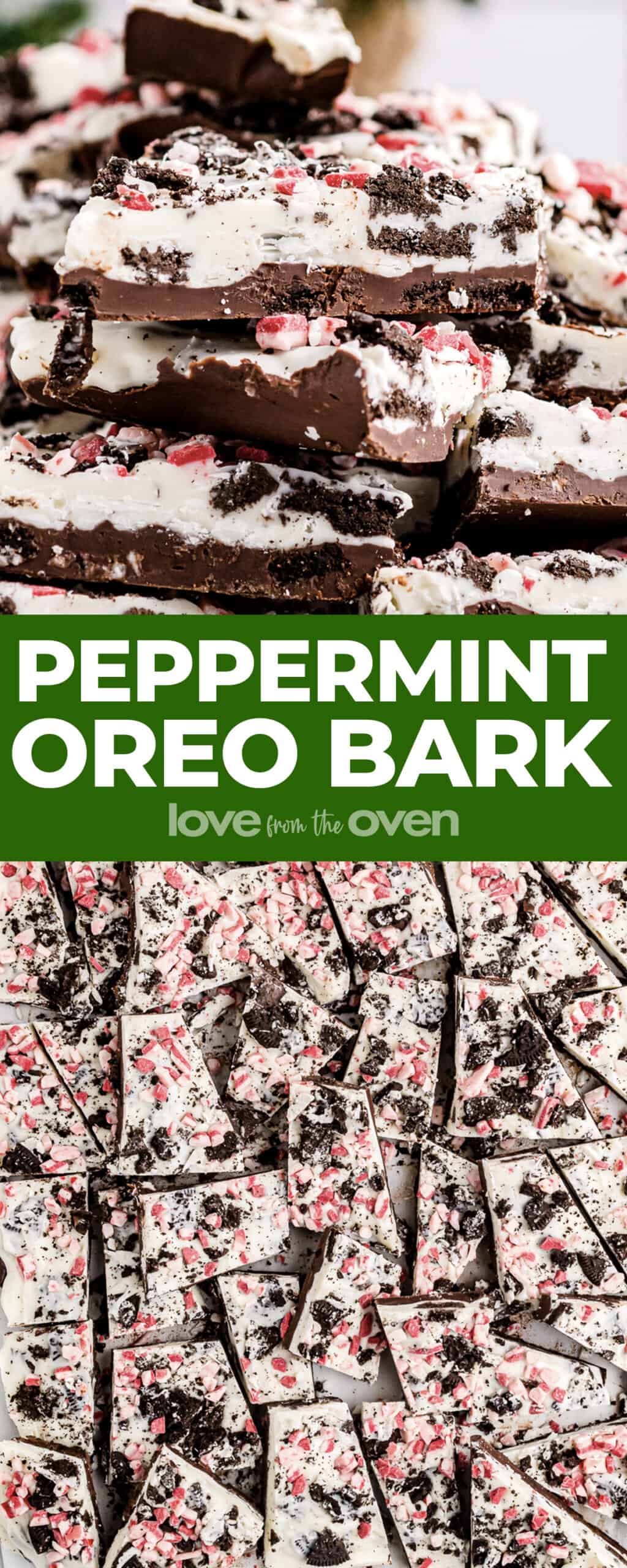 Pieces of peppermint bark.