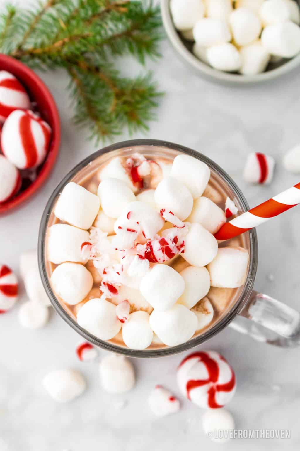 Peppermint Hot Chocolate • Love From The Oven