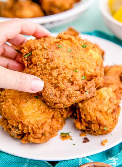 Pieces of buttermilk fried chicken