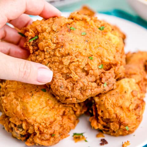 Pieces of buttermilk fried chicken