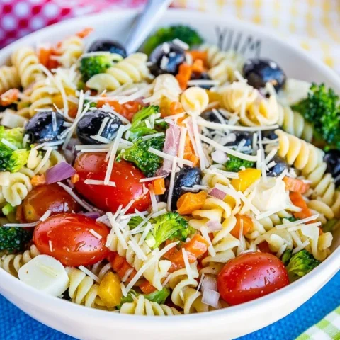 a side dish of pasta salad