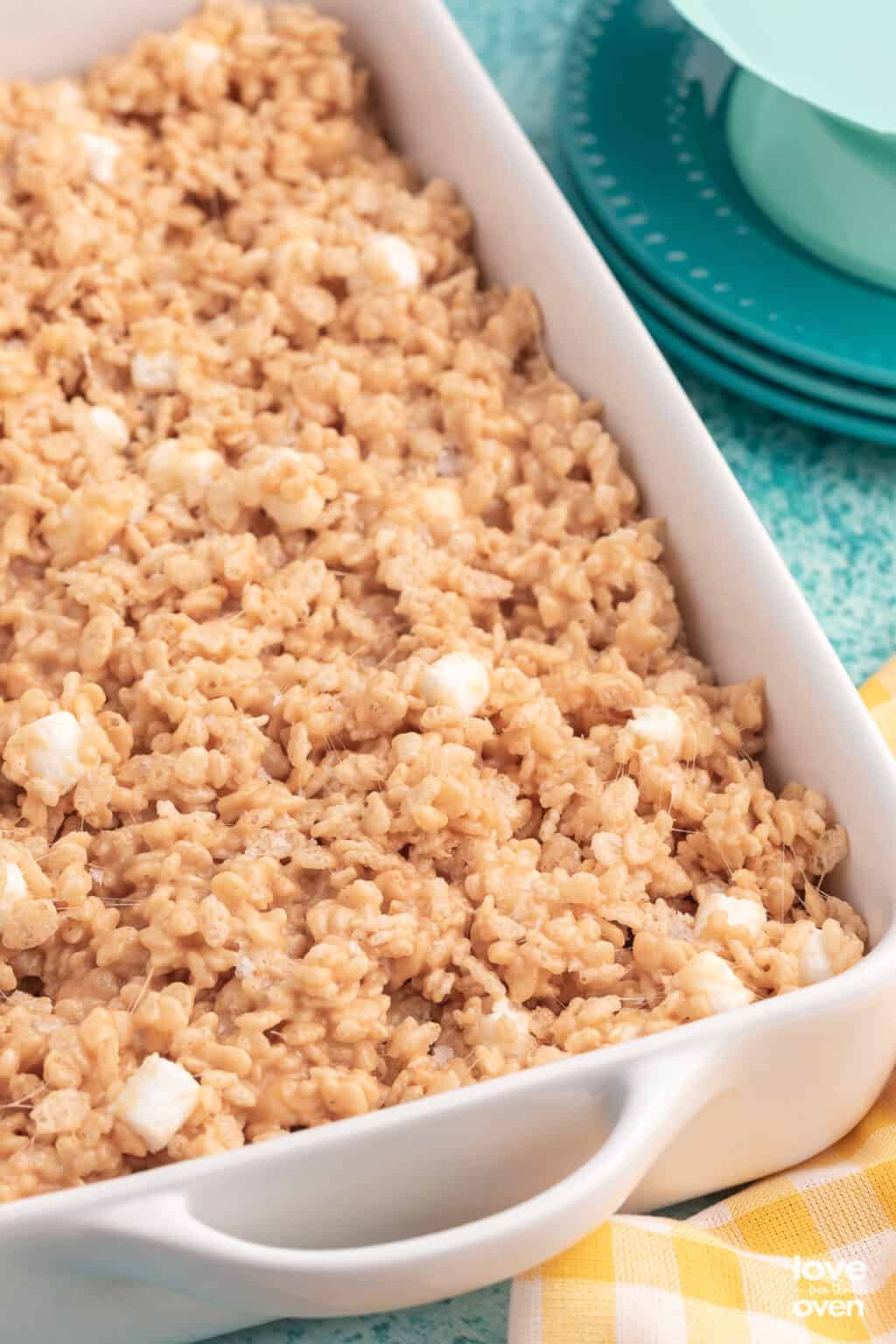 Peanut Butter Rice Krispie Treats • Love From The Oven