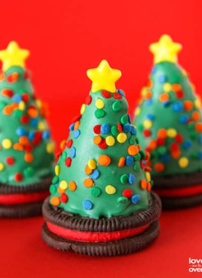 Oreo truffles that look like christmas trees.