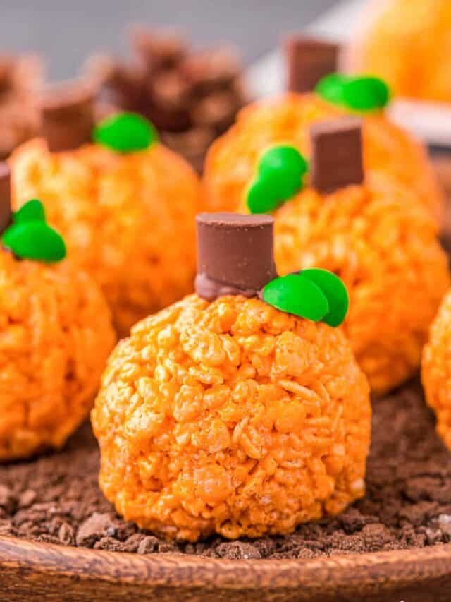 Easy Rice Krispie Pumpkin Treats Story • Love From The Oven