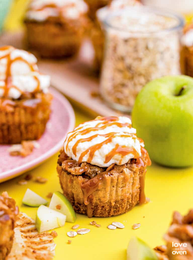 Mini Caramel Apple Cheesecakes • Love From The Oven