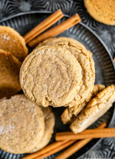 A plate full of ginger molasses cookies.