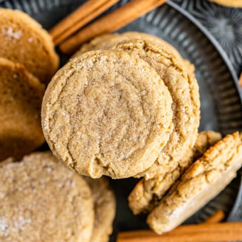 A plate full of ginger molasses cookies.