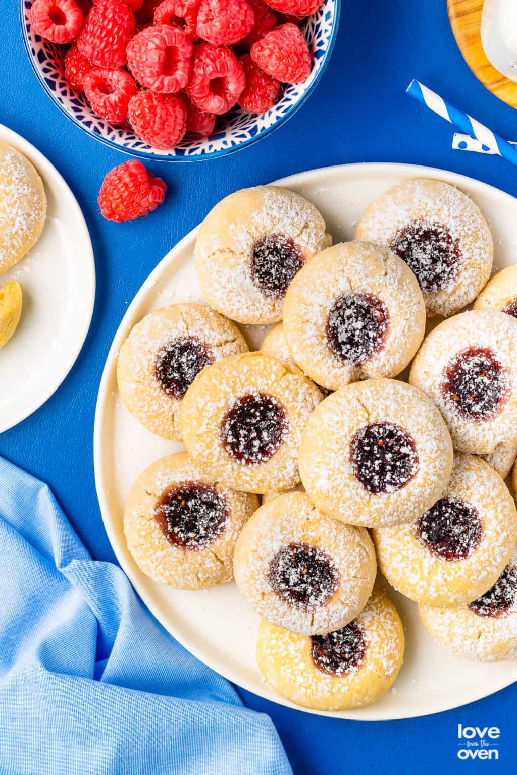 Raspberry Thumbprint Cookies • Love From The Oven