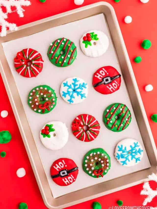 A tray of christmas cookies