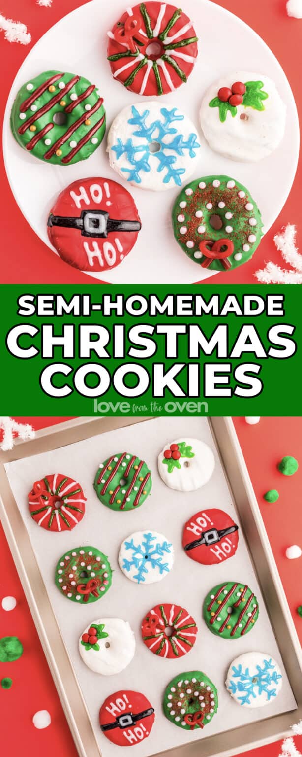 No Bake Christmas Wreath Cookies • Love From The Oven