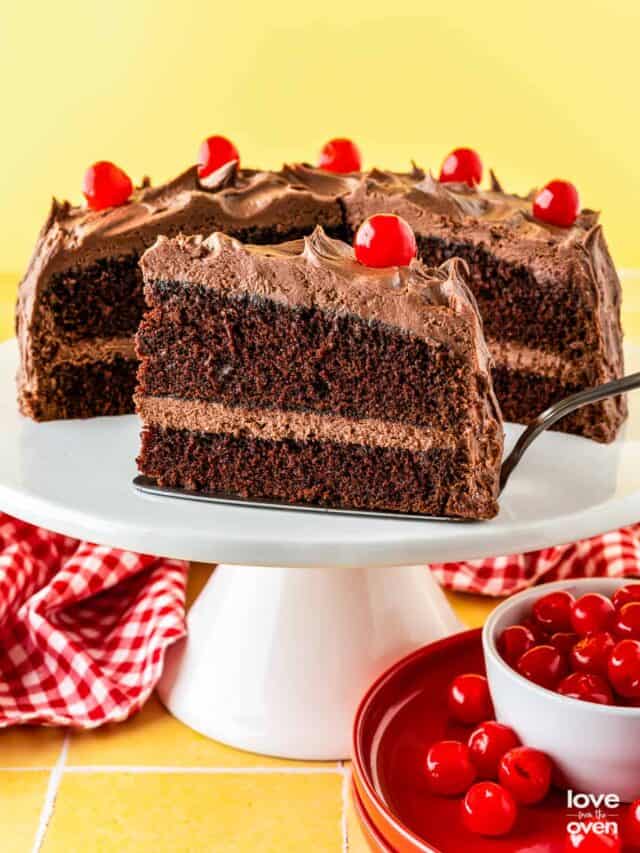 a serving spatula holding a slice of chocolate mayonnaise cake