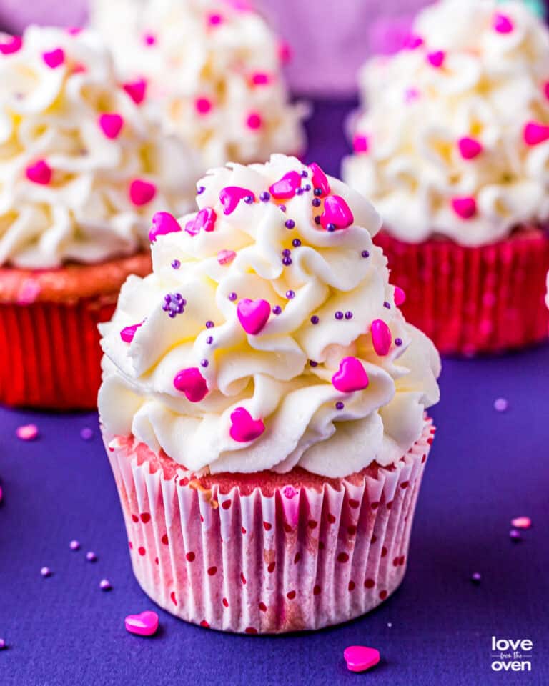 Pink Velvet Cupcakes • Love From The Oven