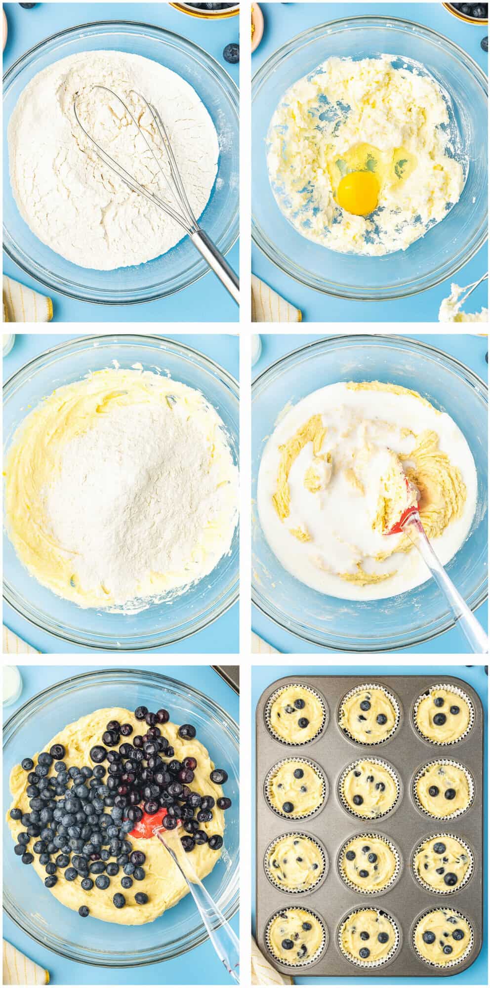 steps on how to make lemon blueberry muffins