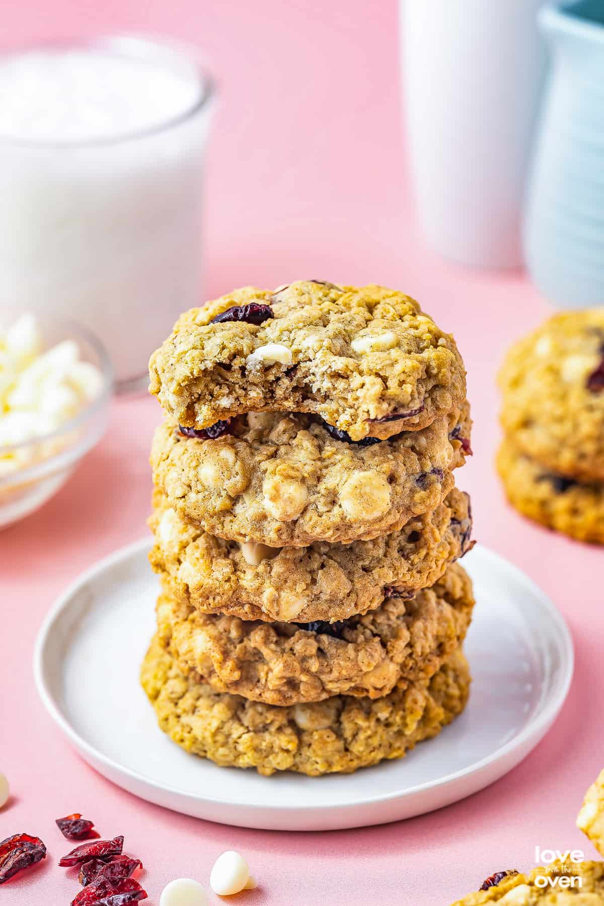 Cranberry White Chocolate Oatmeal Cookies