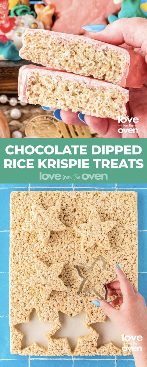 Chocolate Covered Rice Krispie Treats • Love From The Oven