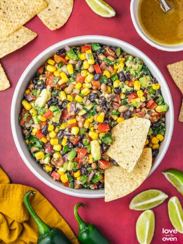 A chip grabbing a scoop of cowboy caviar