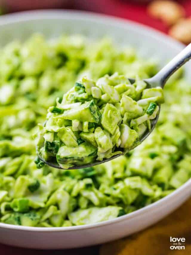 A spoonful of green goddess salad