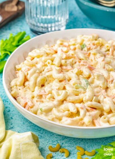 A bowl of Hawaiian macaroni salad