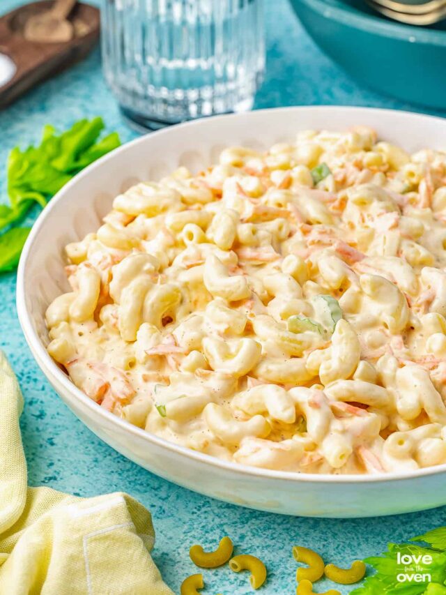 A bowl of Hawaiian macaroni salad