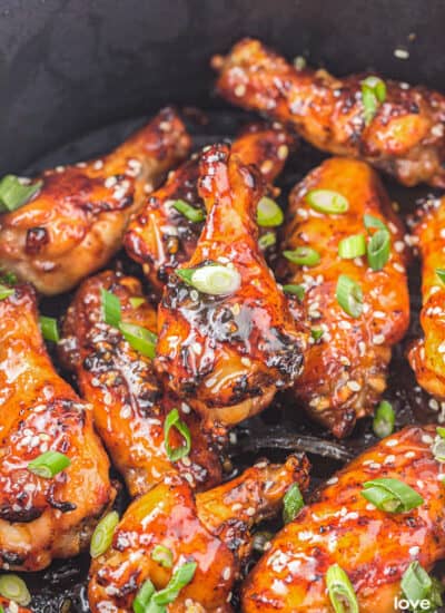 honey garlic chicken wings in the air fryer