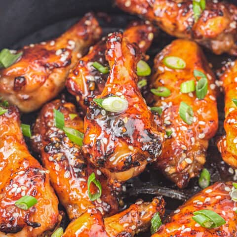 honey garlic chicken wings in the air fryer