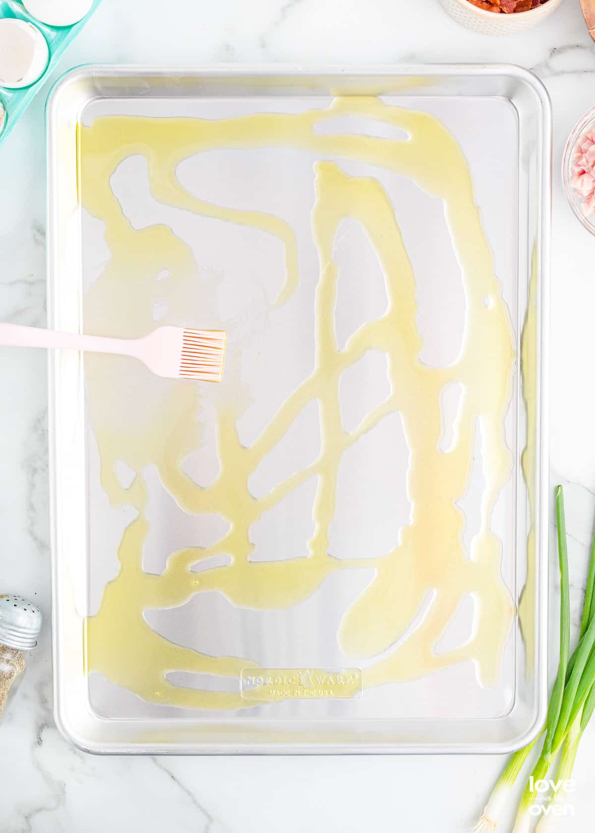 a greased sheet pan