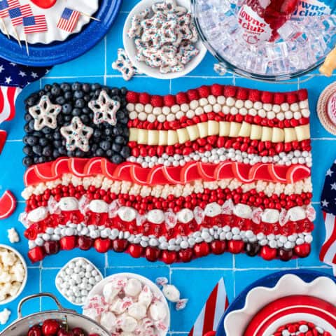a candy board made to look like an american flag