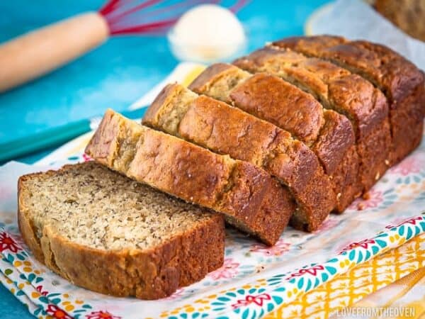 a loaf of sliced banana bread