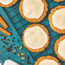 taylor swift chai cookies on a cooling rack