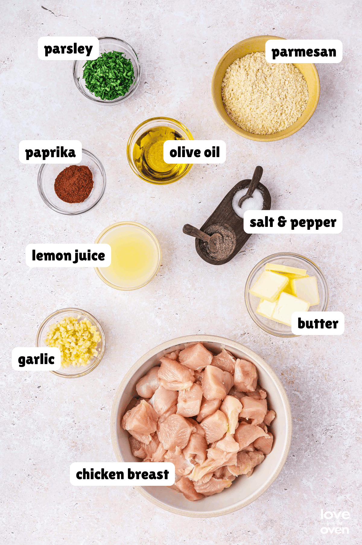 Ingredients to make chicken skewers