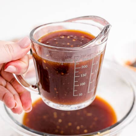 Huli Huli sauce in a glass measuring cup