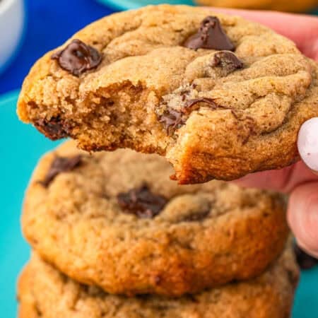 A stack of banana bread cookies