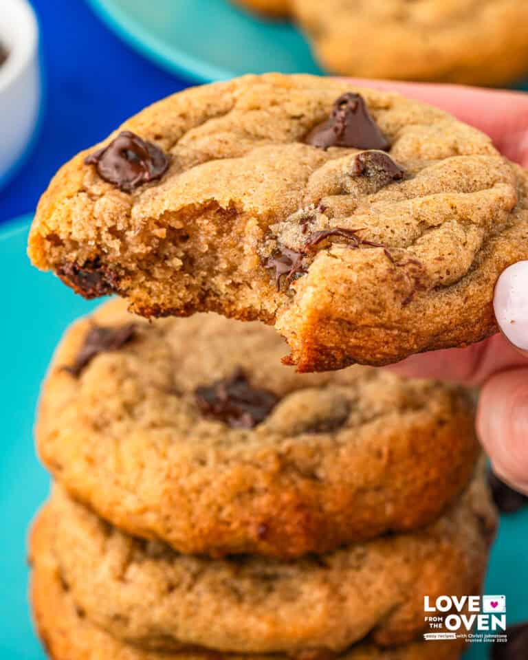A stack of banana bread cookies