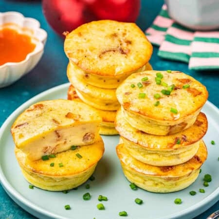 a plate full of homemade starbucks egg bites